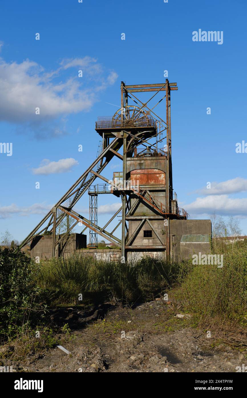 Ruins at the abandoned Penallta Colliery in South Wales, UK Stock Photo