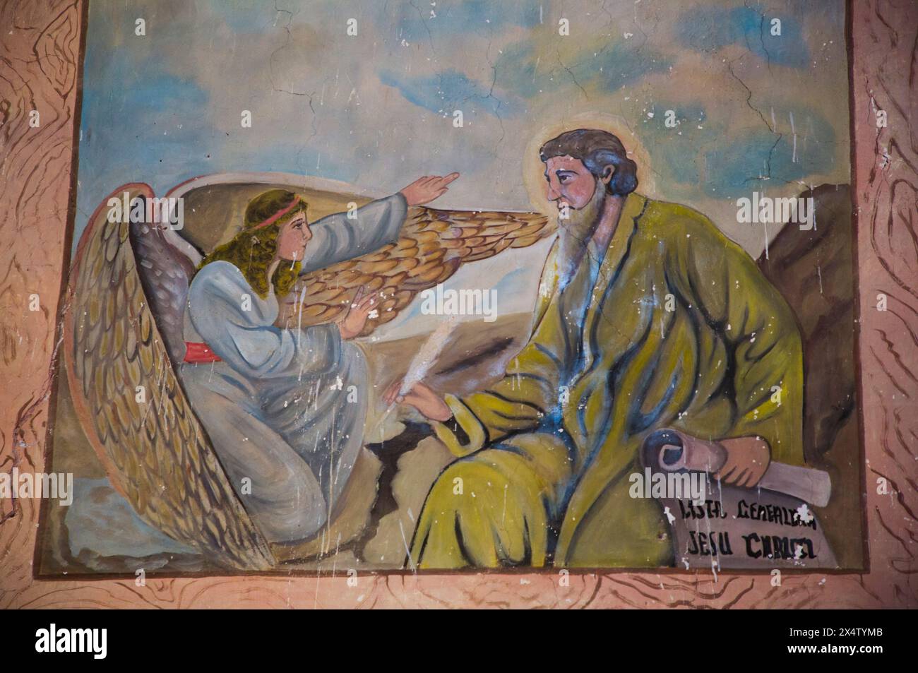 Origiunal Frescoes, Church of Santiago Apostol, founded in 17th Century ...