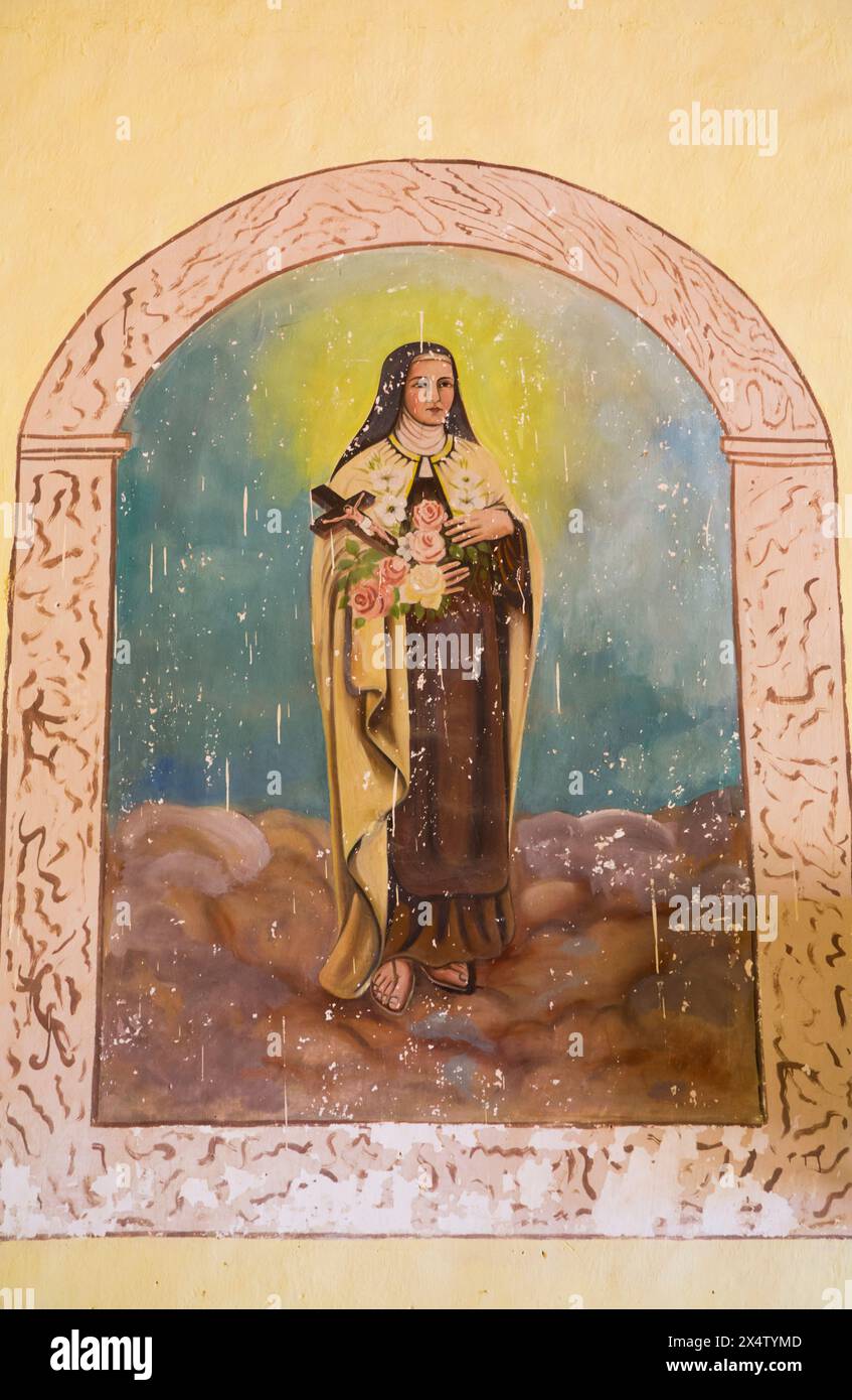 Origiunal Frescoes, Church of Santiago Apostol, founded in 17th Century ...
