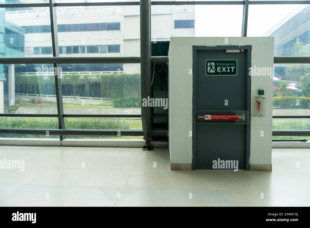 Emergency Exit Door in Airport Terminal Ensures Passenger Security ...