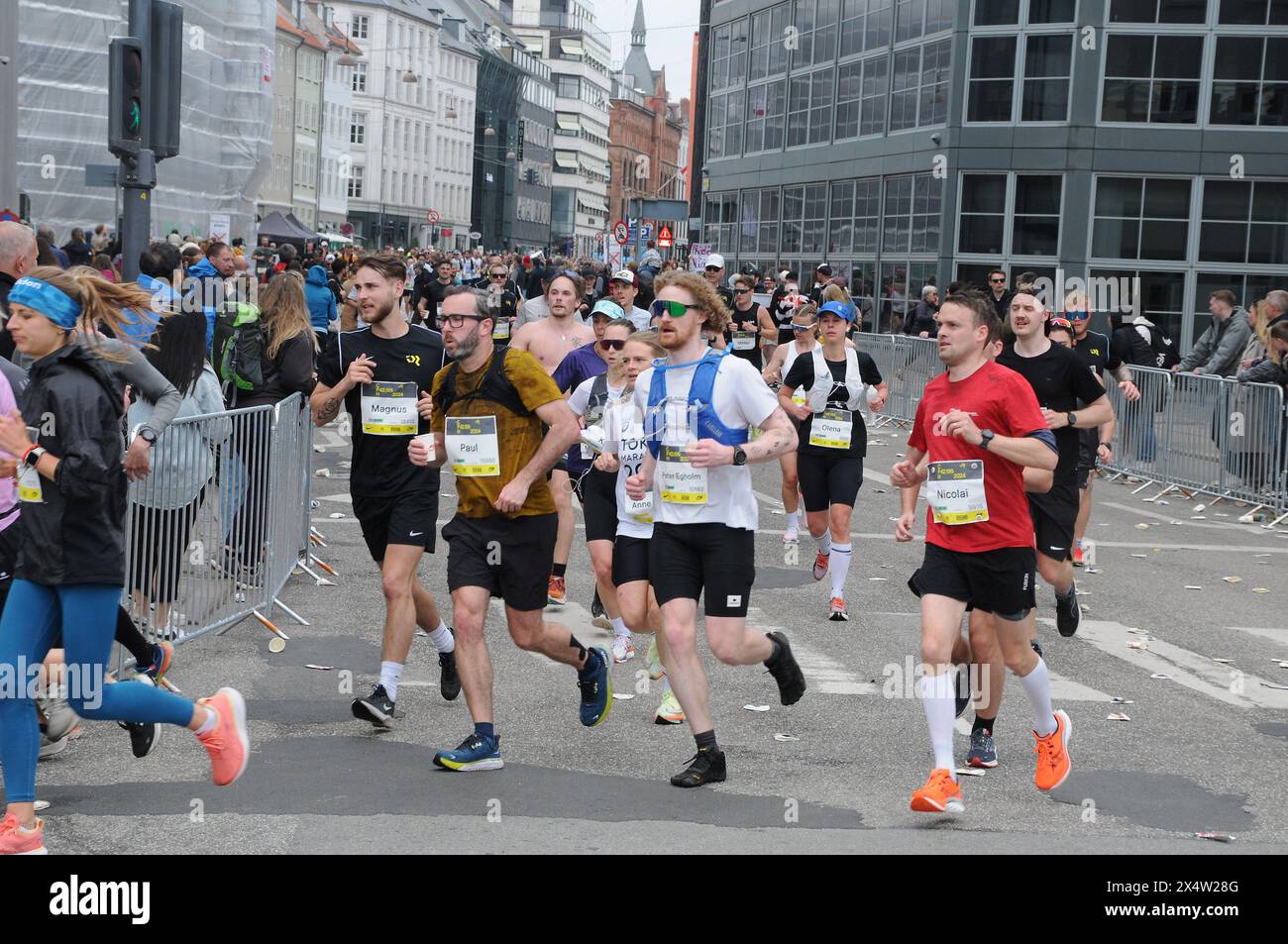 Copenhagen/ Denmark/05 MAY 2024 2024/  Participants running Copenhagen Marathon on danish flag day or consitution day on 5 may 2024 in capital.  (Photo.Francis Joseph Dean/Dean Pictures) (Not for commercial use) Stock Photo