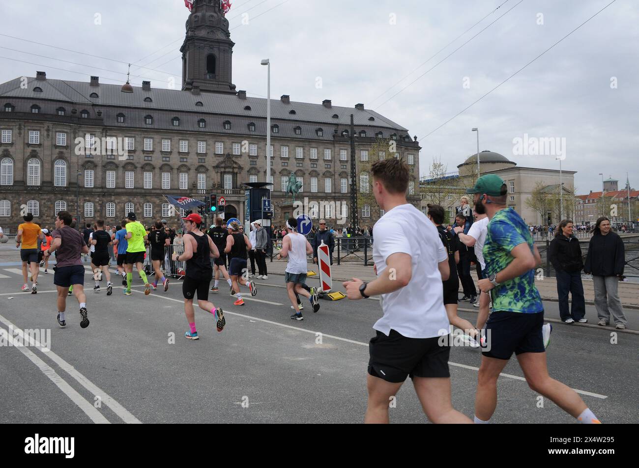 Copenhagen/ Denmark/05 MAY 2024 2024/  Participants running Copenhagen Marathon on danish flag day or consitution day on 5 may 2024 in capital.  (Photo.Francis Joseph Dean/Dean Pictures) (Not for commercial use) Stock Photo