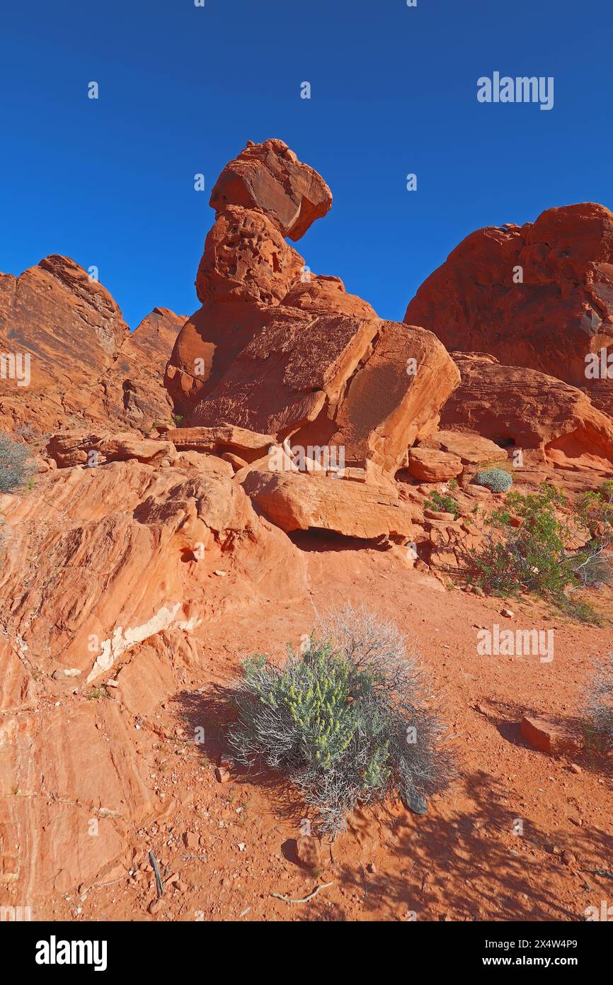 Balancing Rock in the red sandstone at Valley of Fire State Park near ...
