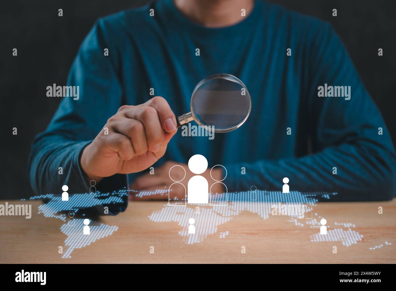 Magnifying Glass Innerview Digital world map magnifying glass hi-res stock photography and images ...