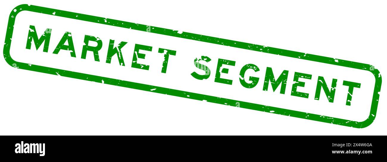 Grunge green market segment word square rubber seal stamp on white background Stock Vector