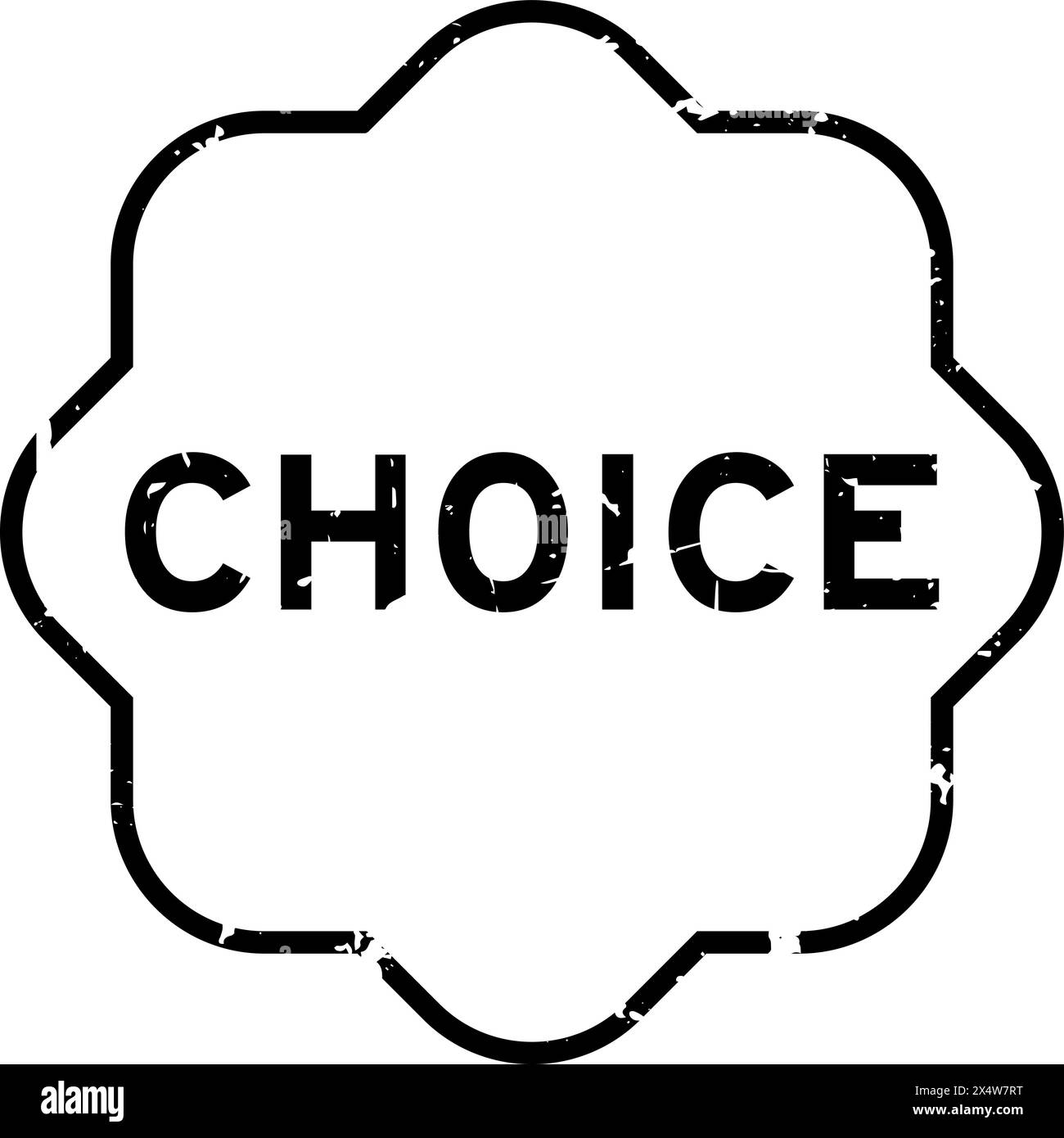 Grunge black choice word rubber seal stamp on white background Stock Vector