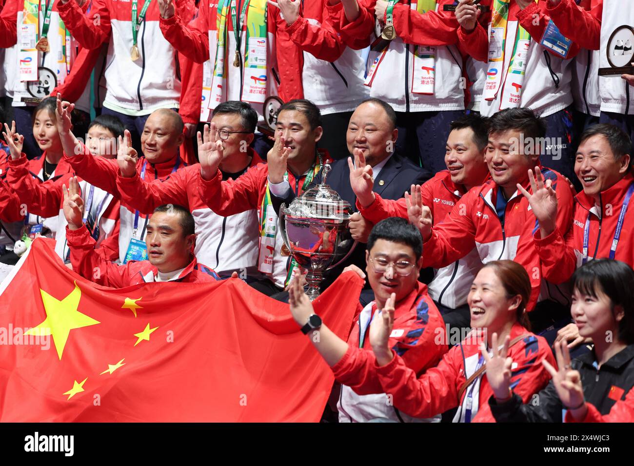 Chengdu, China's Sichuan Province. 5th May, 2024. Team China pose with