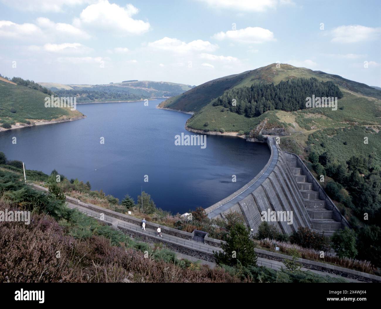 Llyn Clywedog, Clywedog Reservoir, was formed by a concrete buttress