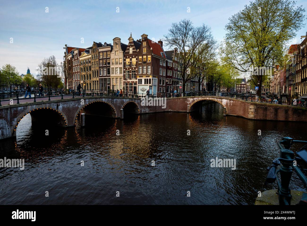 Keizersgracht Canal in Amsterdam, Netherlands. Stock Photo