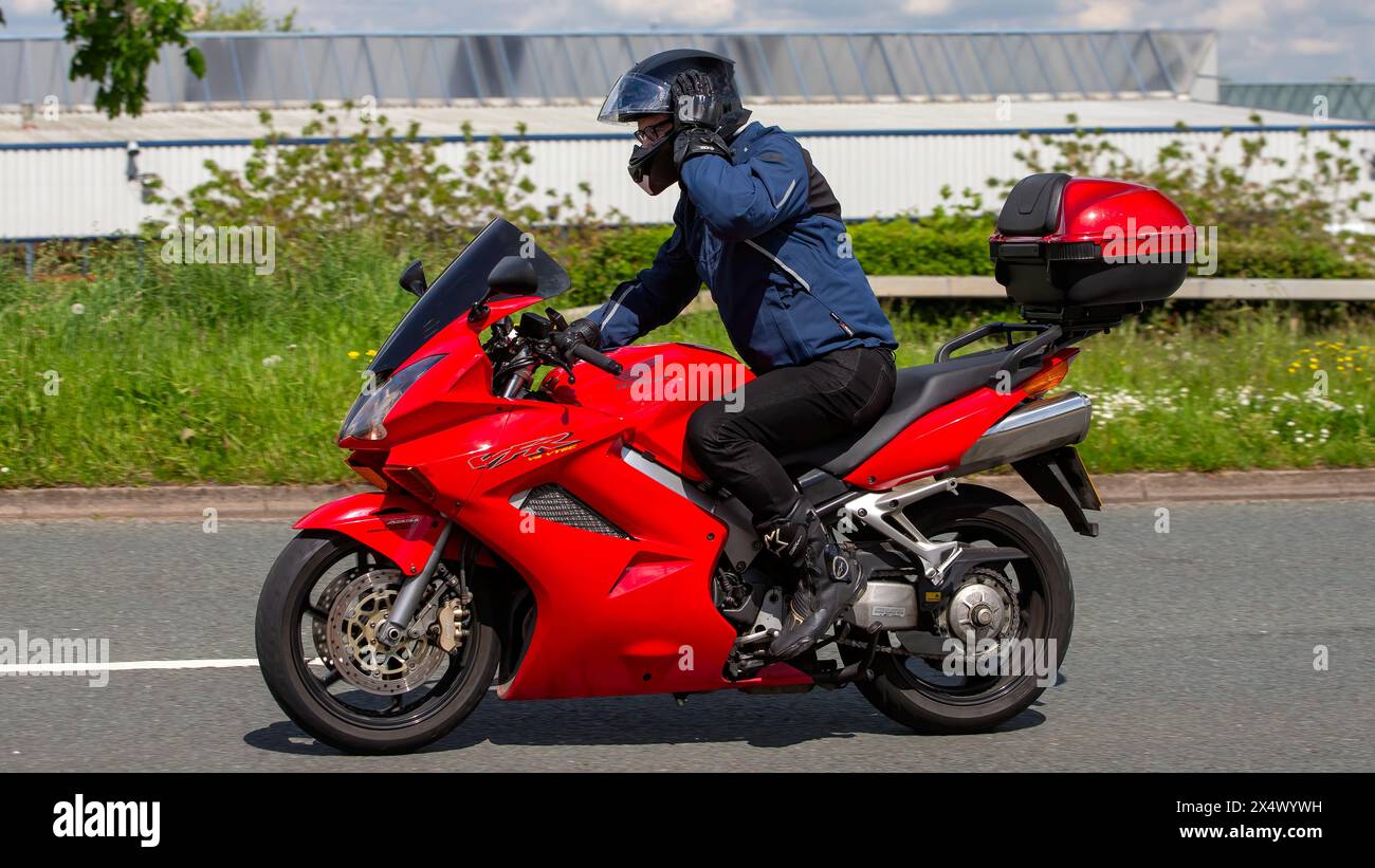 Milton Keynes,UK May 5th 2024 2003 red Honda VFR 800 A 3 motorcycle