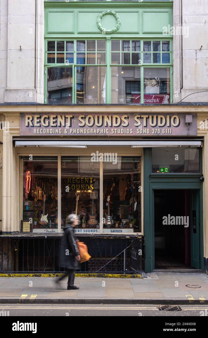 London, United Kingdom - April 29, 2024: Regent sounds store - former recording and phonographic studio Stock Photo