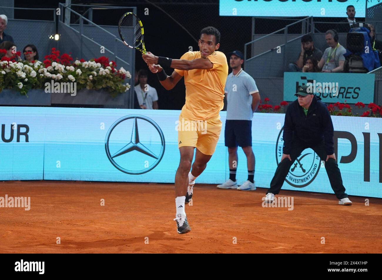 Madrid, Spain. 05th May, 2024. Felix Auger-Aliassime and Jannik Sinner during Finals Masters Series Madrid in Madrid on Sunday, May 5 2024 Credit: CORDON PRESS/Alamy Live News Stock Photo