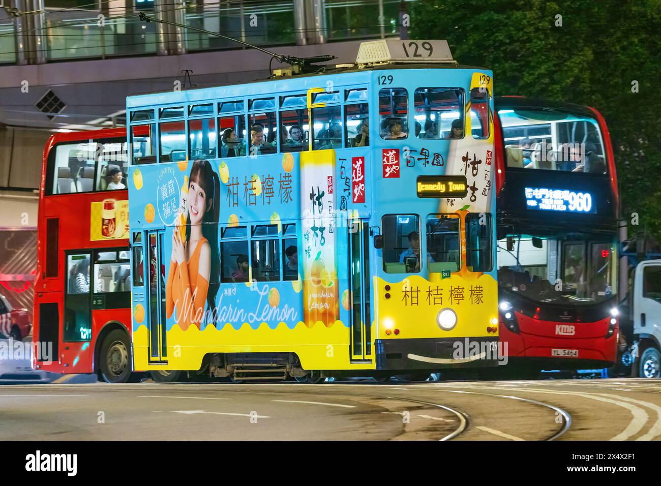 Double decker bus hong kong hi-res stock photography and
