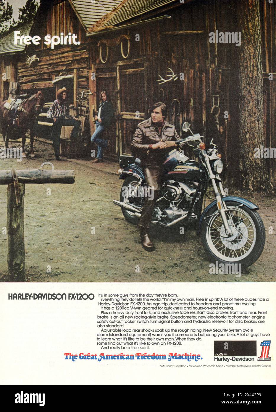 1974 Harley-Davidson FX-1200 magazine advertisement 1974 Harley-Davidson FX-1200 magazine advertisement