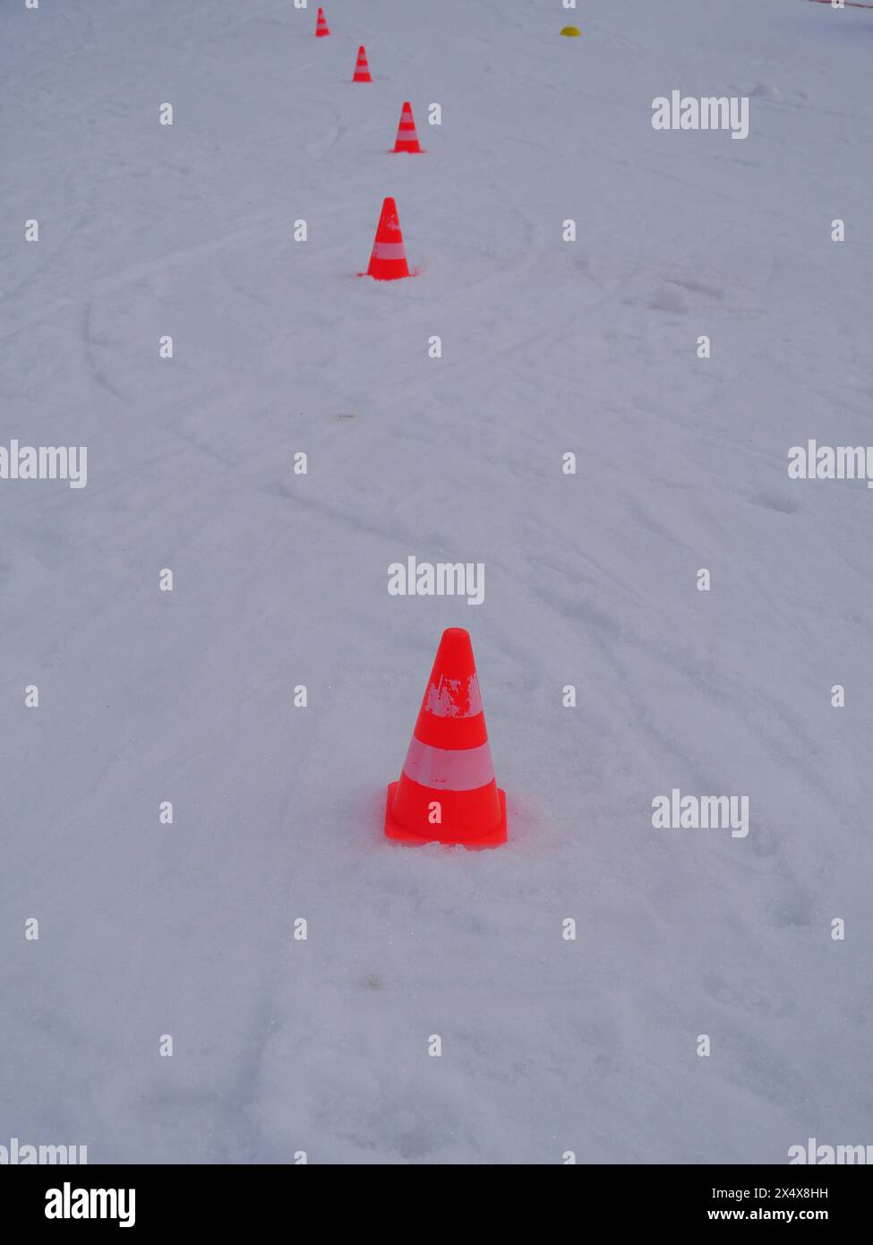 Traffic cones in the snow hi-res stock photography and images - Alamy