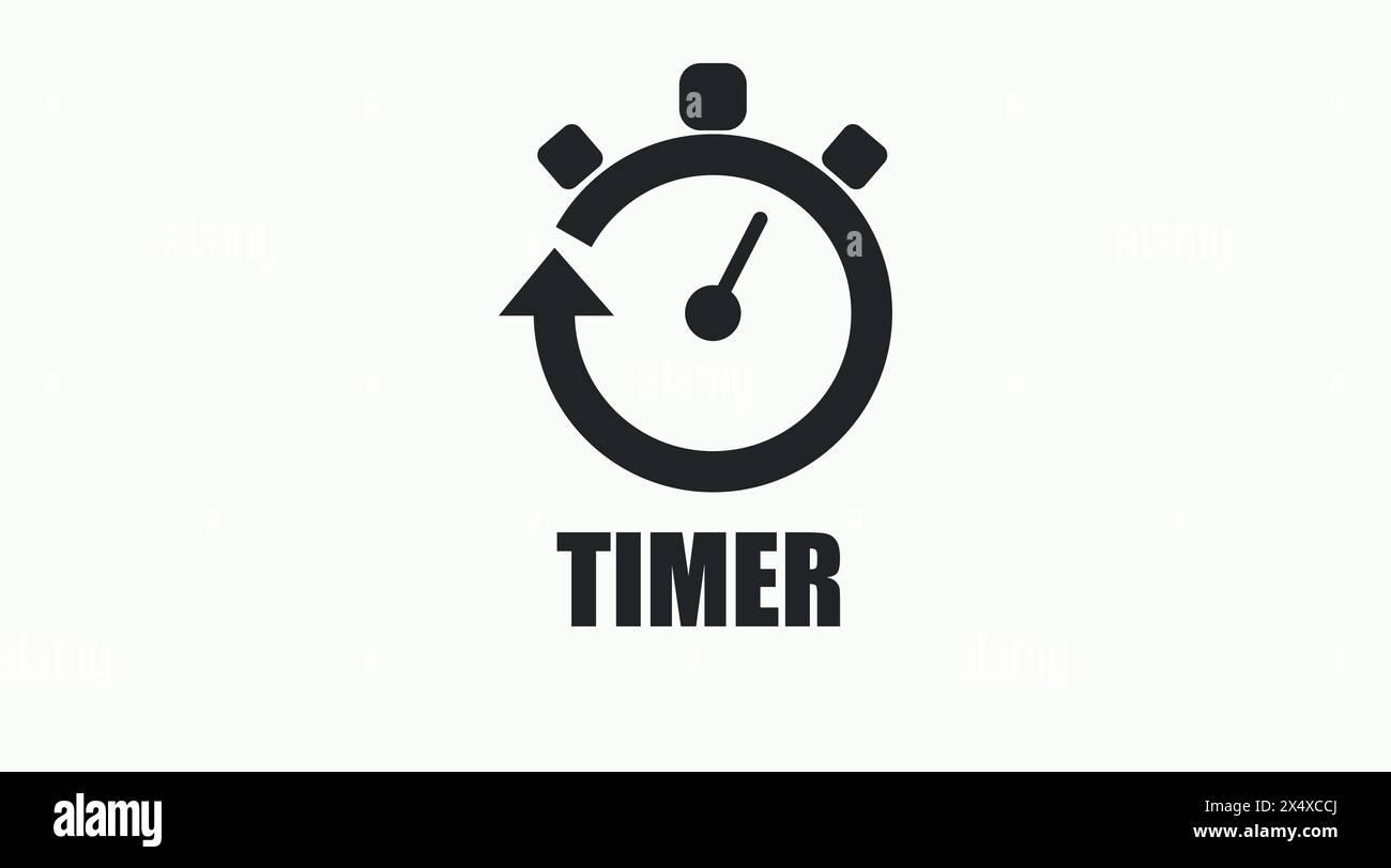 Timer Icon. Vector isolated simple black illustration of a Timer Stock Vector