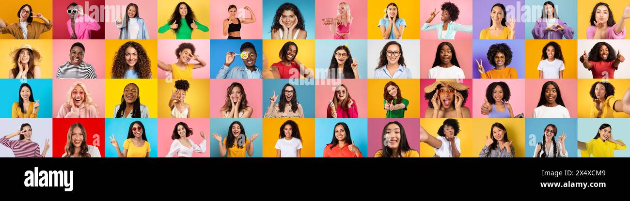 Collage faces smiling hi-res stock photography and images - Alamy