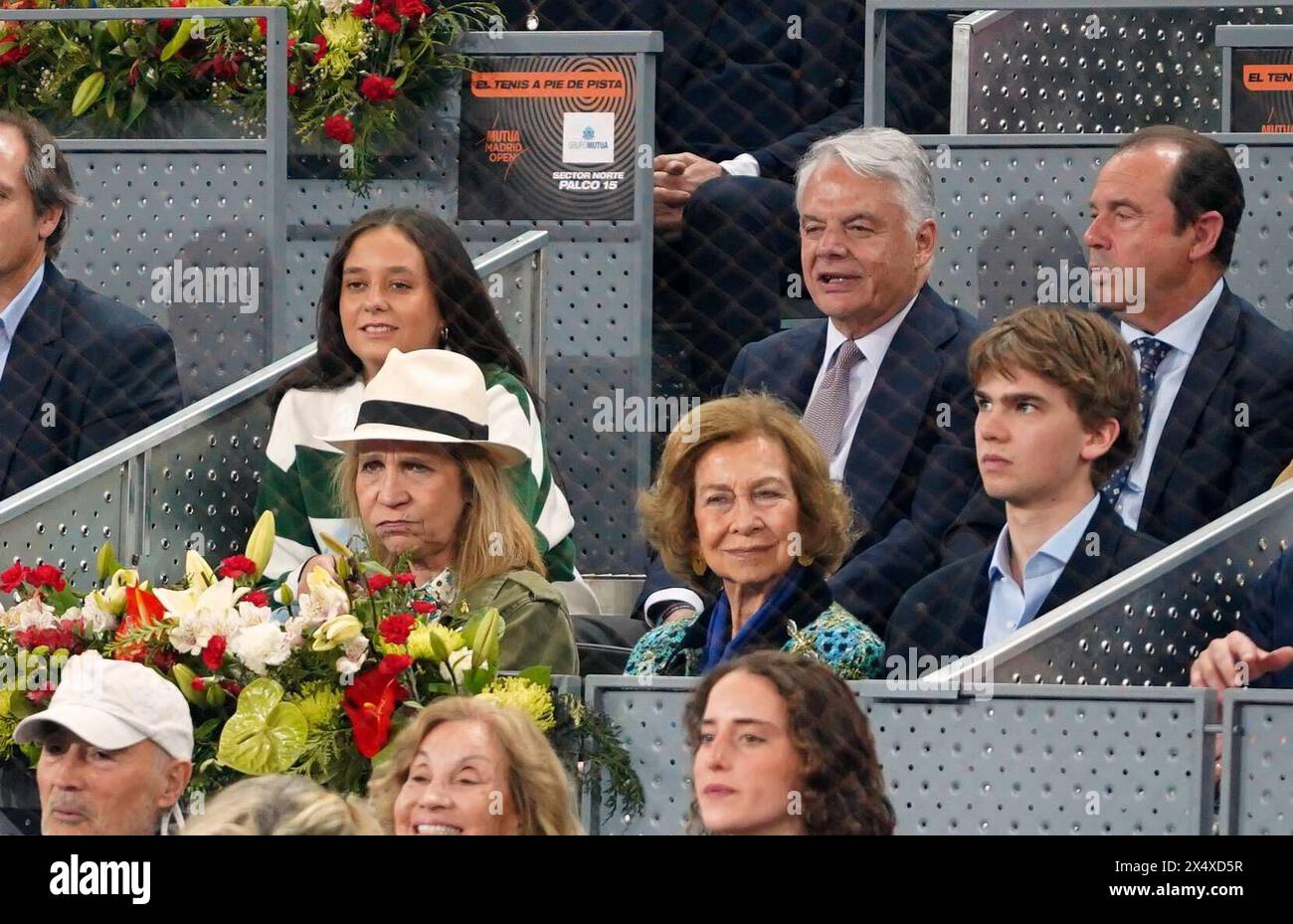 Madrid, Spain. 05th May, 2024. Infanta Elena de Borbón, Spanish Queen Sofia and Victoria Federica de Marichalar y Borbón from Greece during Masters Series Madrid in Madrid on Sunday, May 5 2024 Credit: CORDON PRESS/Alamy Live News Stock Photo