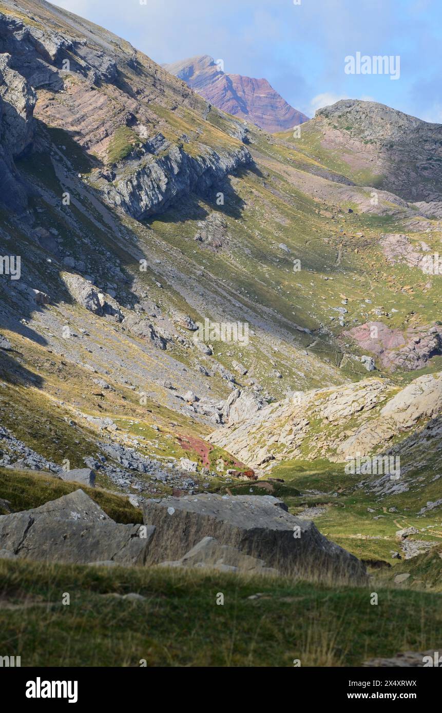 Western Valleys Natural Park in the Pyrenees of Huesca, Spain Stock Photo