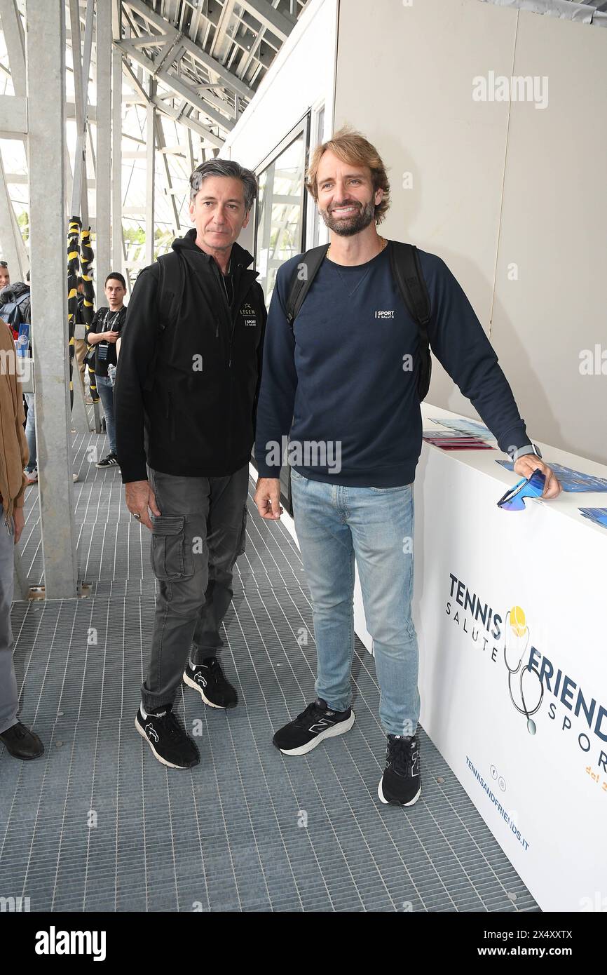 Rome, Italy. 04th May, 2024. Rome, Foro Italico Tennis&Friends 2024, In the photo: Stefano Pantano Massimiliano Rosolino Credit: Independent Photo Agency/Alamy Live News Stock Photo