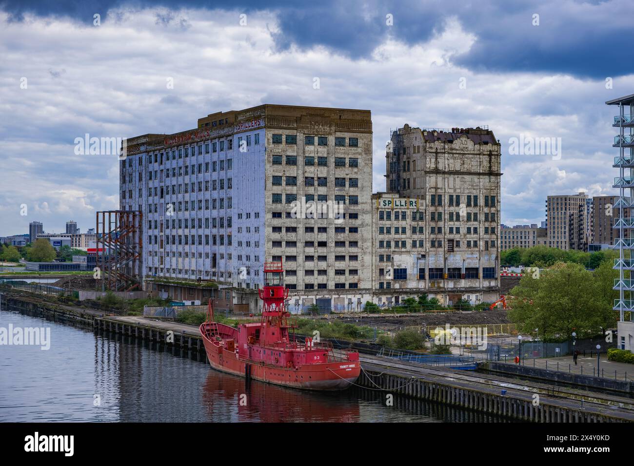 The abandoned Spillers Millennium Mills (flour mill) viewed from