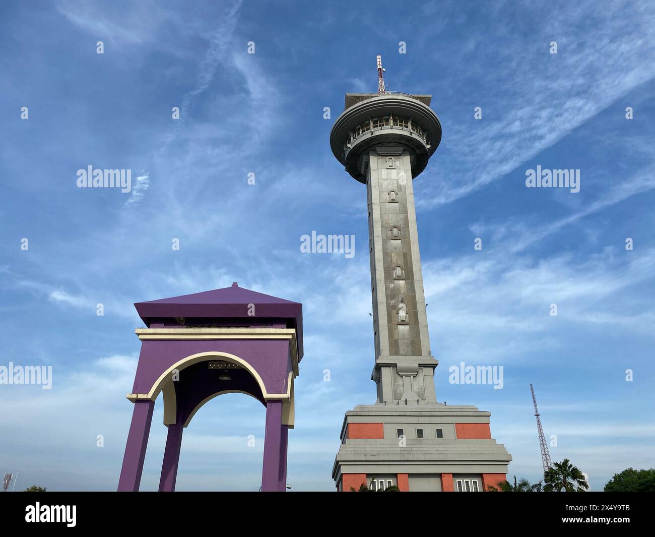 Tower in Masjid Agung Jawa Tengah or Great Mosque of Central Java area in Semarang, Indonesia Stock Photo