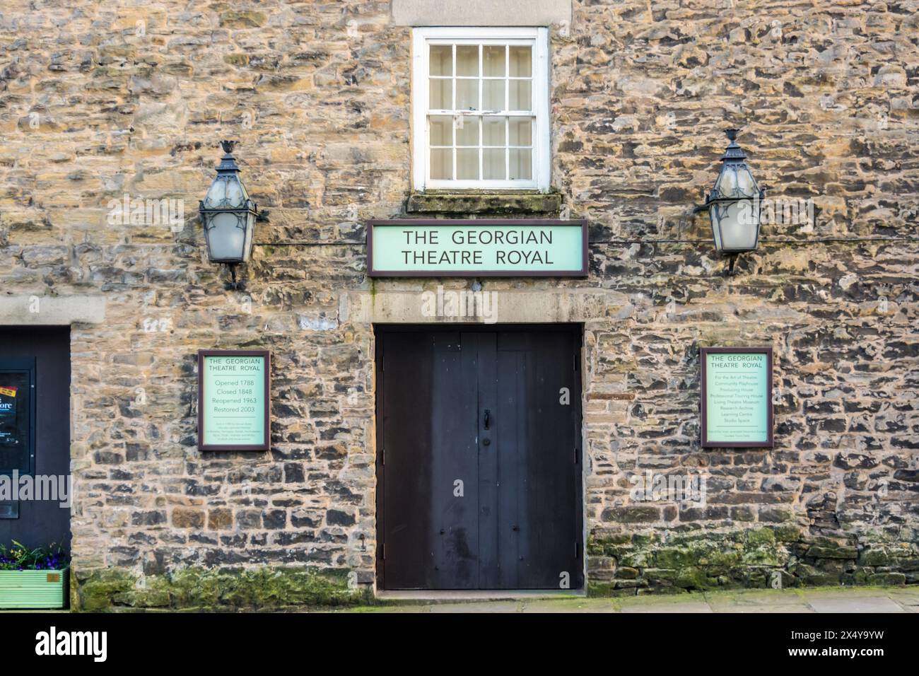 Georgian Theatre Royal  Entrance at Richmond, North Yorkshire Stock Photo