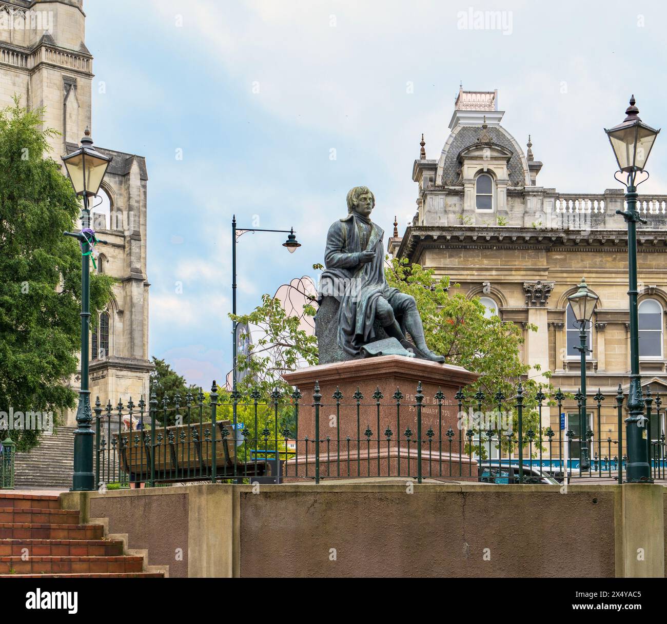 Dunedin, New Zealand 9 September, 2023 Bronze statue of Robert Burns