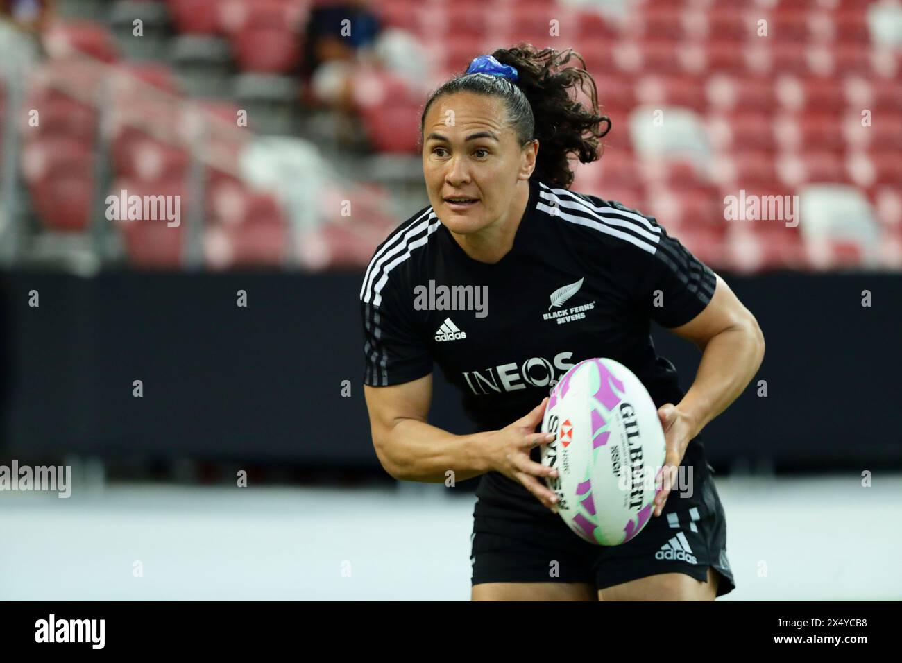 Portia Woodman-Wickliffe of New Zealand in action during HSBC World ...
