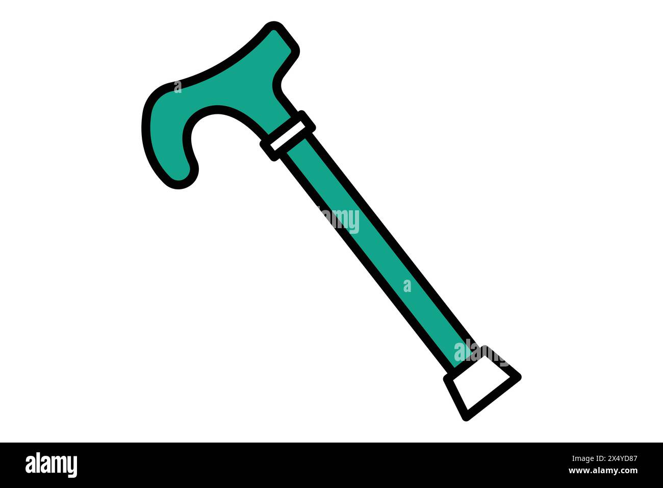 walking cane icon. icon related to elderly. flat line icon style. old age element illustration Stock Vector