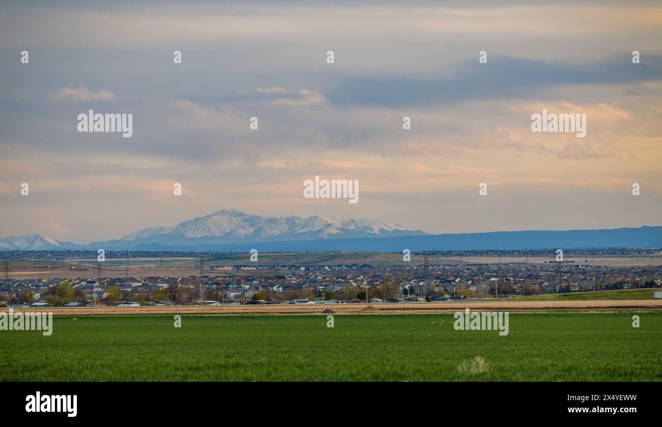 Colorado Living. Aurora, Colorado Denver Metro Area Residential Panorama with the view of a