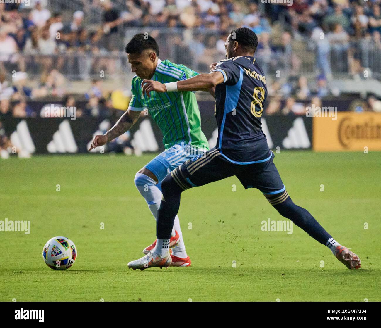 MLS Match between Philadelphia Union and Seattle Sounders FC at Subaru Park. Stock Photo