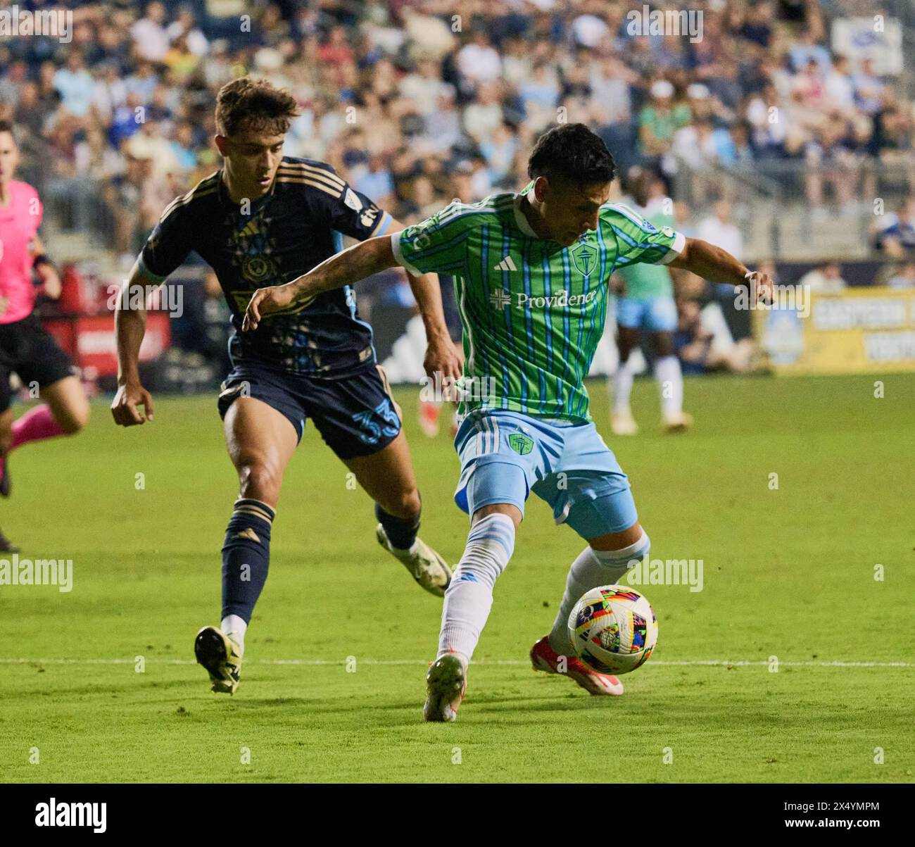 MLS Match between Philadelphia Union and Seattle Sounders FC at Subaru Park. Stock Photo