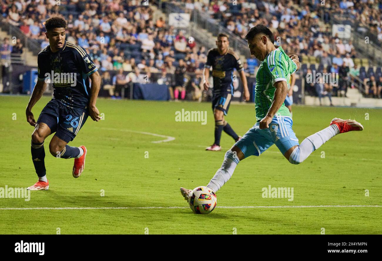 MLS Match between Philadelphia Union and Seattle Sounders FC at Subaru Park. Stock Photo