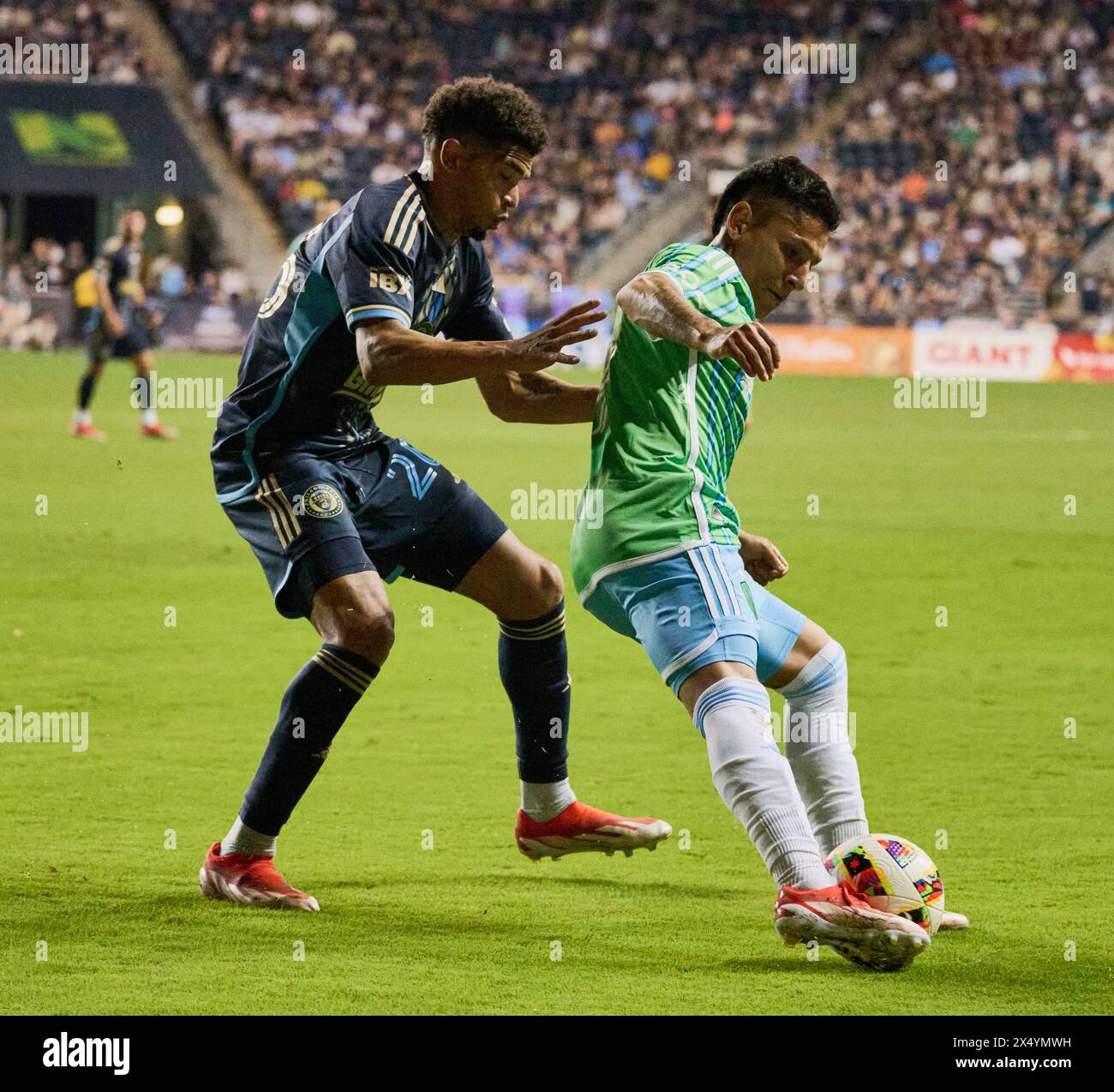 MLS Match between Philadelphia Union and Seattle Sounders FC at Subaru Park. Stock Photo