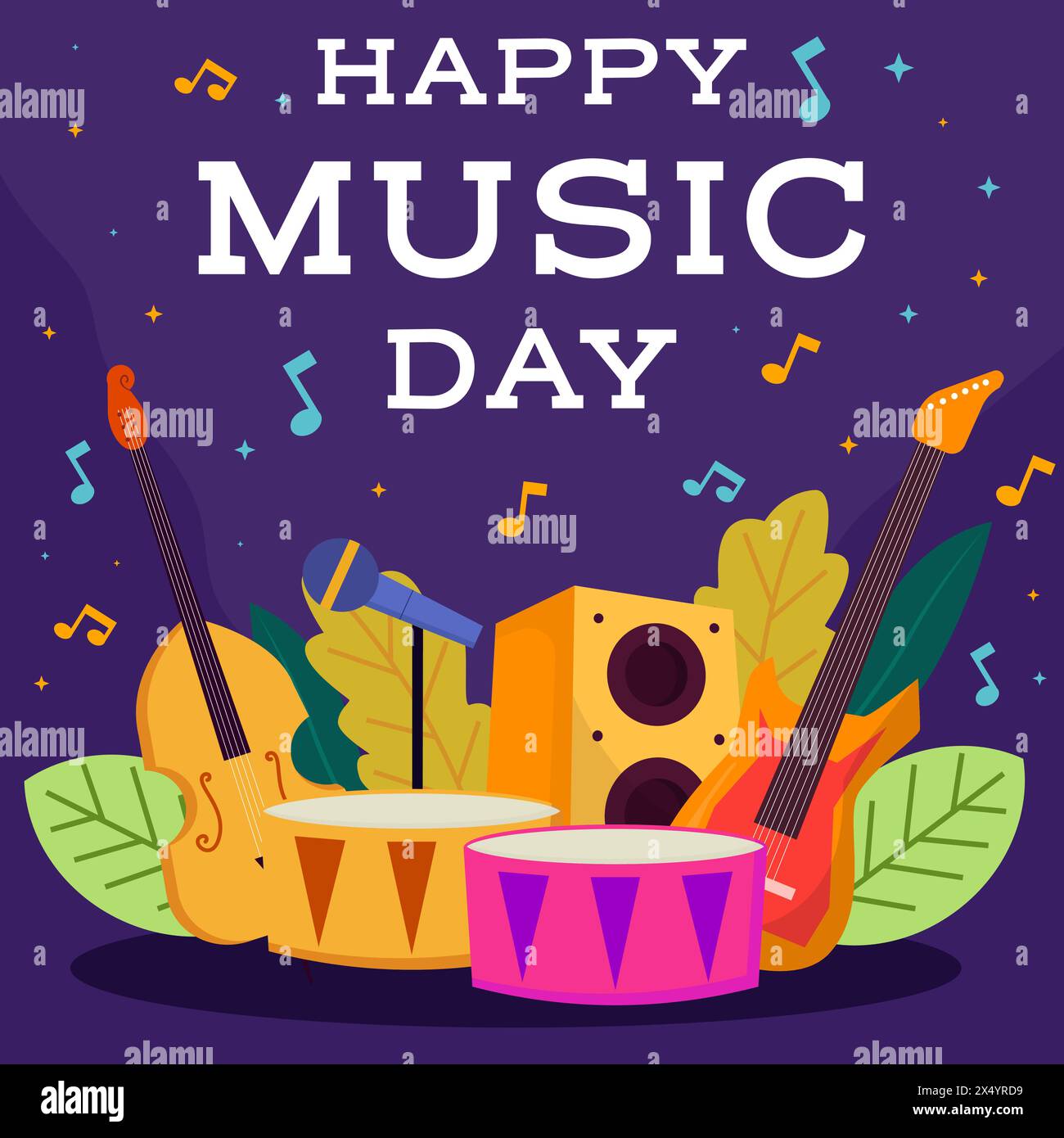 World music day vector vectors hi-res stock photography and images