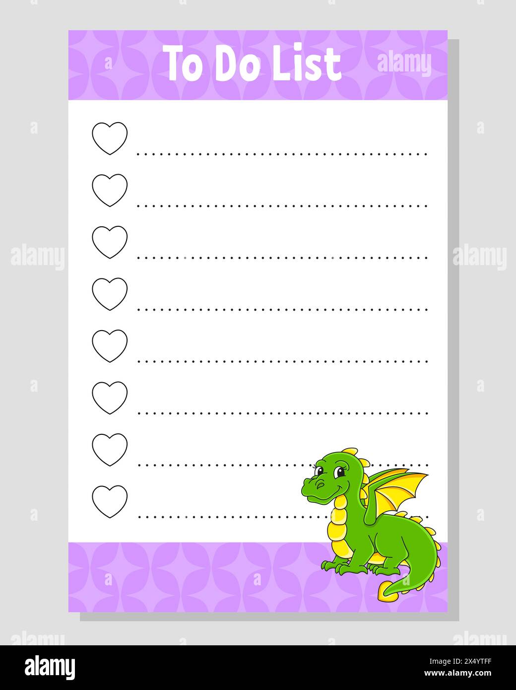 To do list for kids. Empty template. The rectangular shape. Funny ...