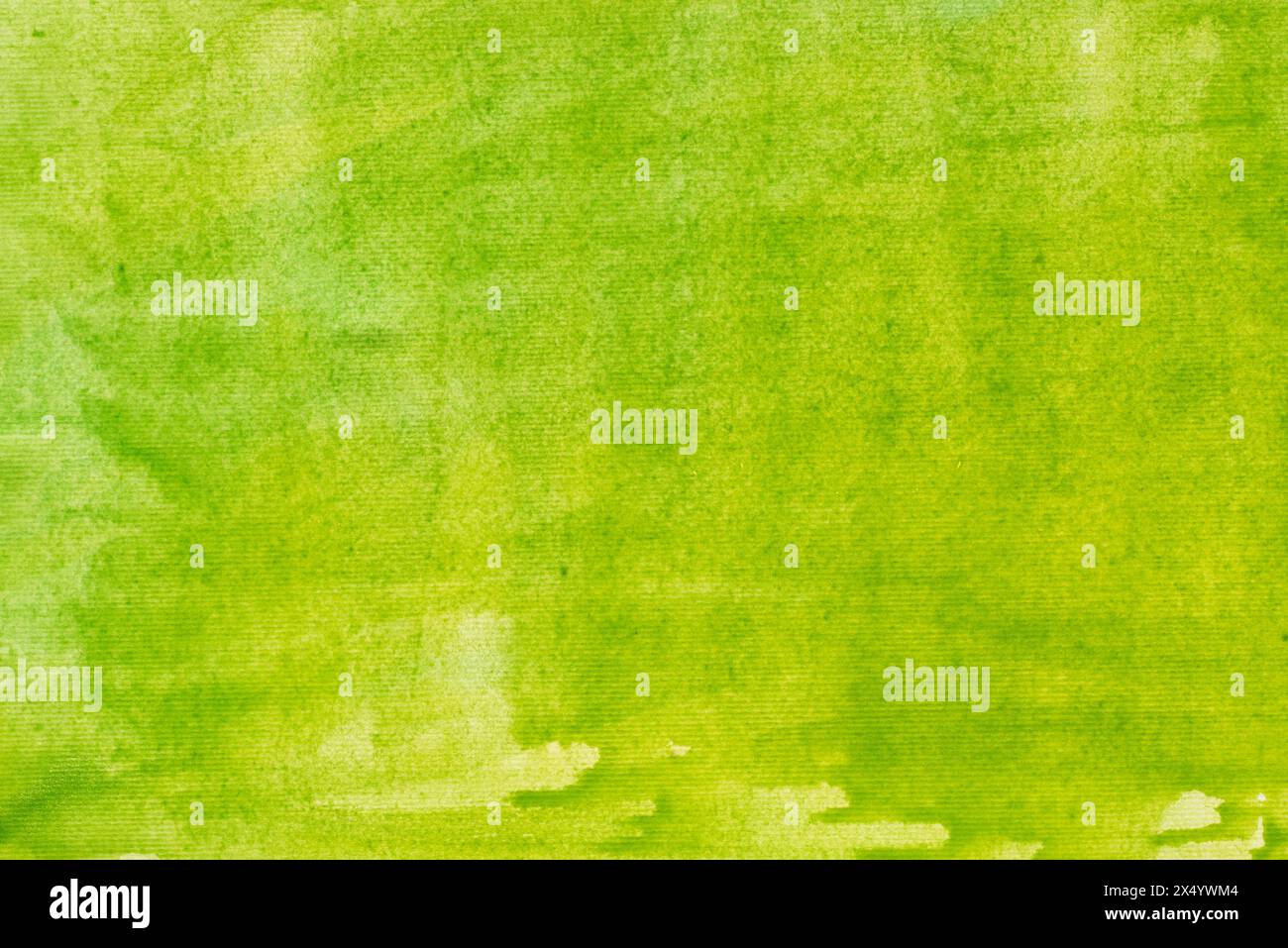 green painted  watercolor background on paper texture Stock Photo