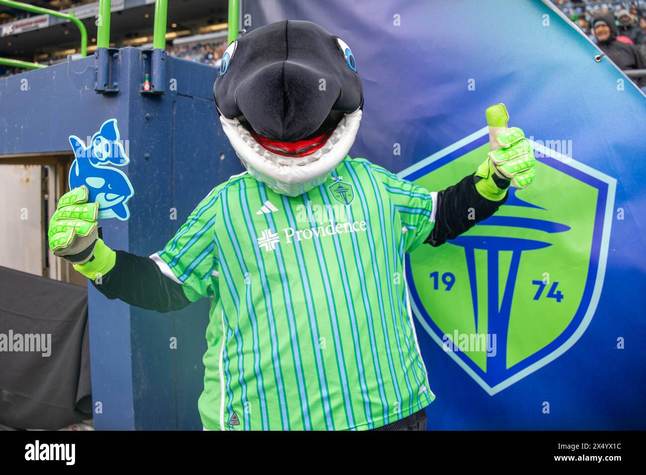 Seattle, Washington, USA. 5th May, 2024. Seattle Sounders mascot SAMMY ...