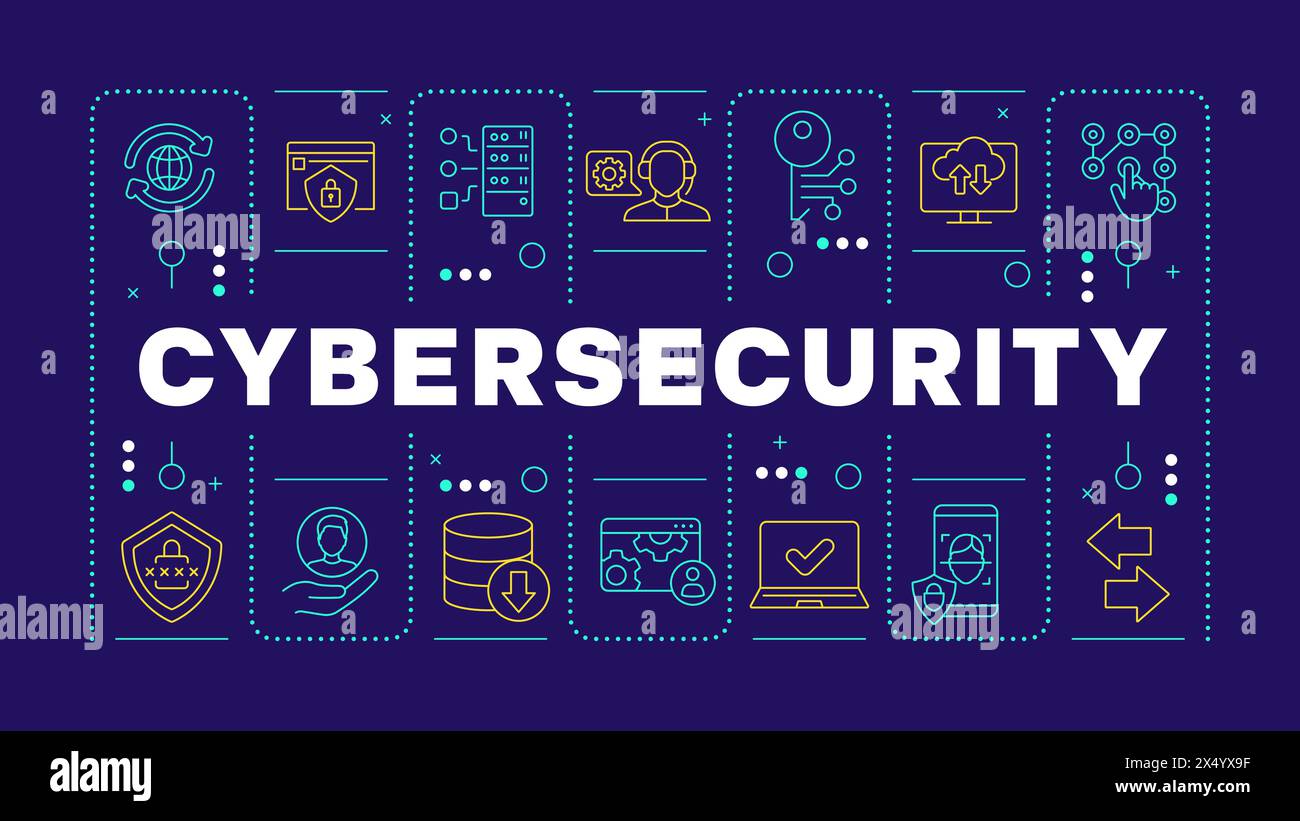 Cybersecurity dark blue word concept Stock Vector Image & Art - Alamy