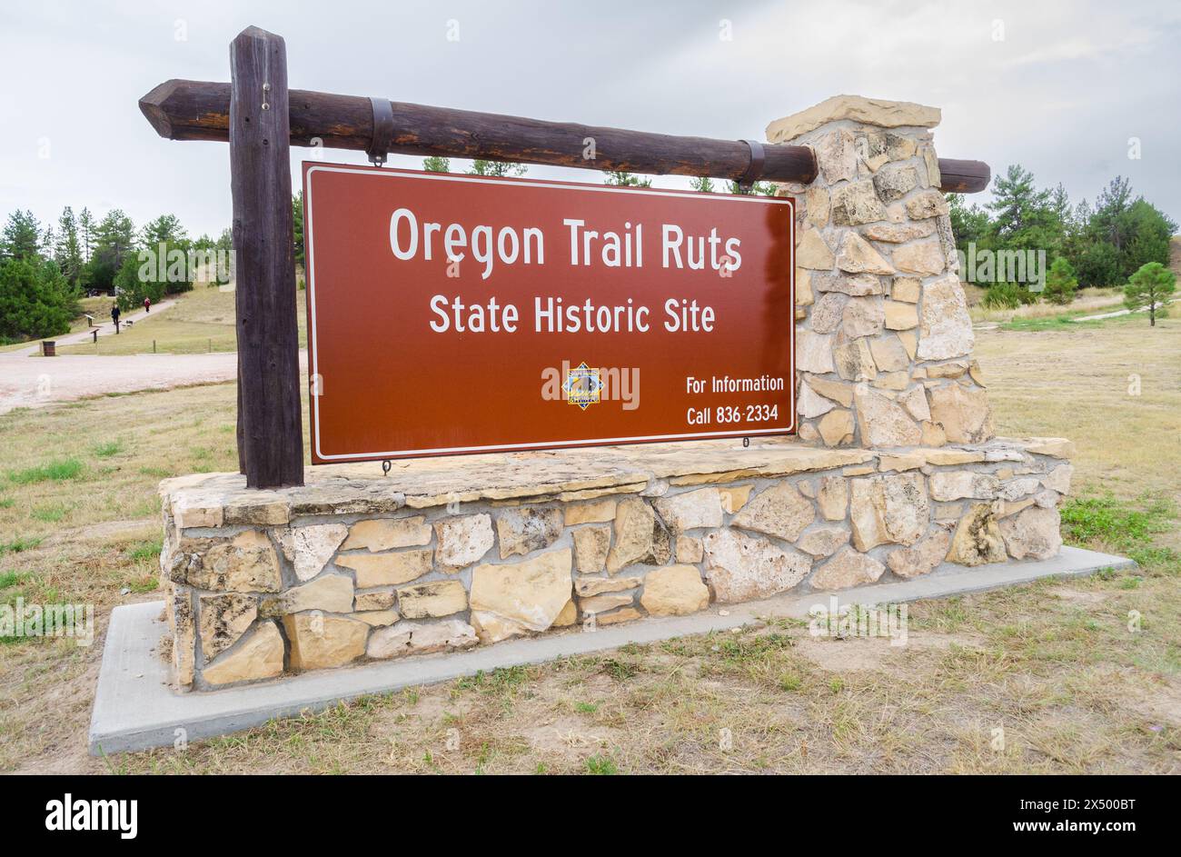 Oregon Trail Ruts State Historic Site in Guernsey, Wyoming, USA Stock