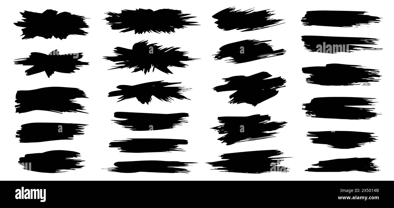 Set of black paint, ink brush strokes, brushes Stock Vector Image & Art ...