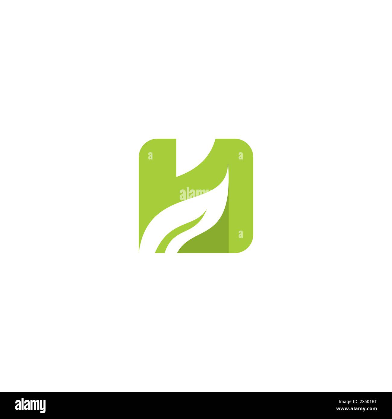 N Leaf Logo Simple Design, Nature Logo Stock Vector