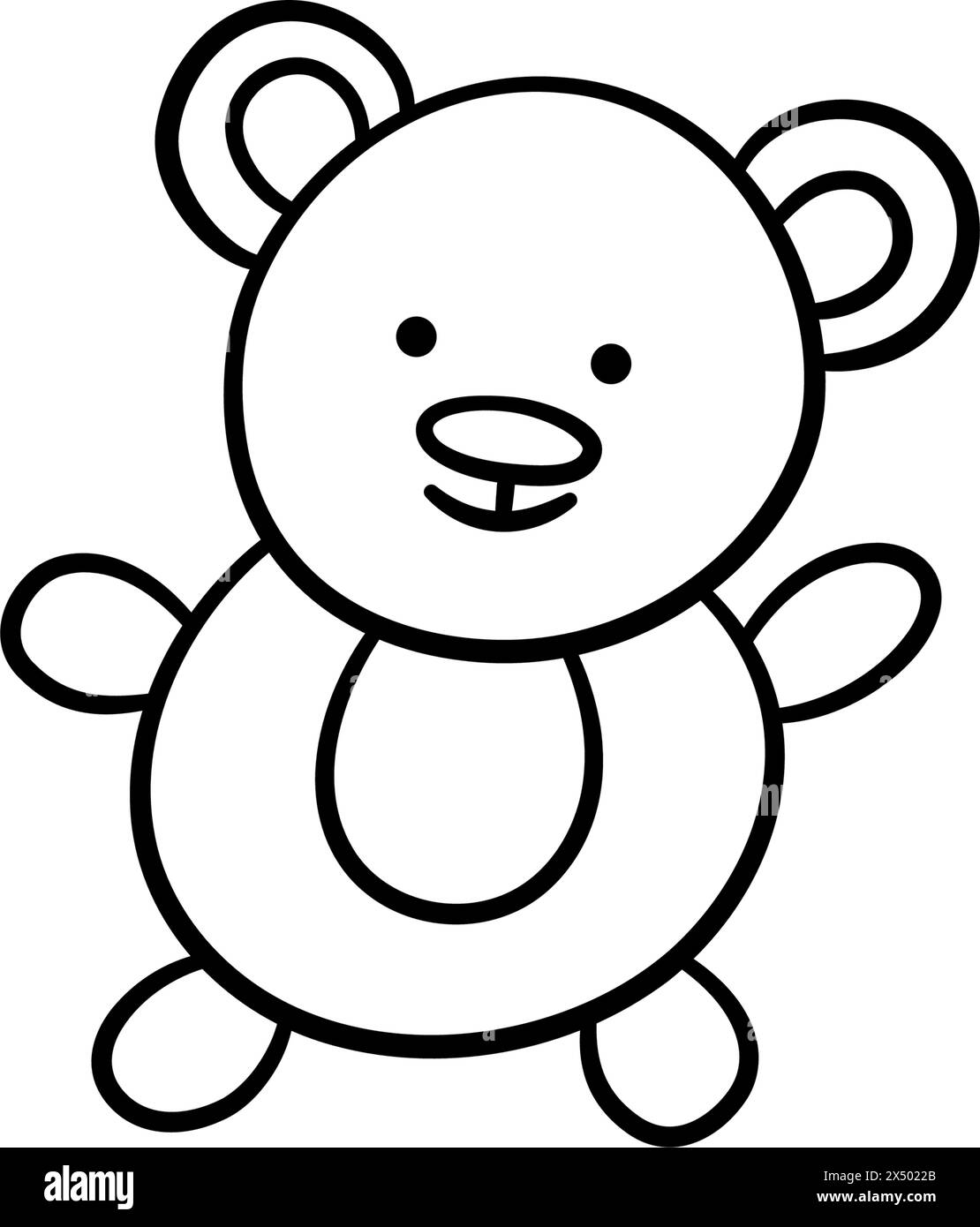 Hand drawn teddy bear. Children toy bear in doodle style. Children doodle drawing. Baby teddy toy. Vector isolated illustration on white background Stock Vector