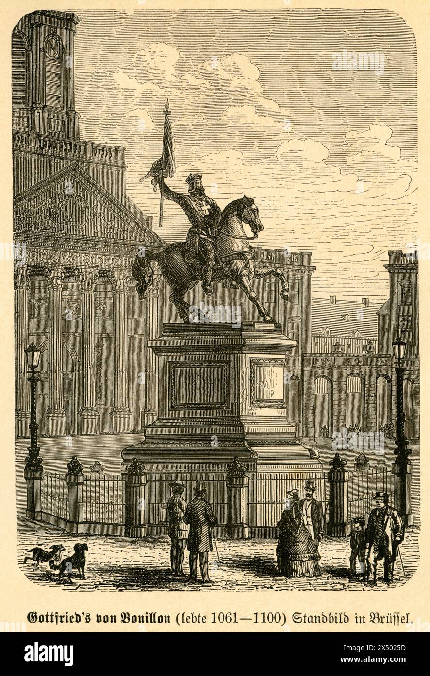 horseman statue of Godfrey of Bouillon, ARTIST'S COPYRIGHT HAS NOT TO BE CLEARED Stock Photo
