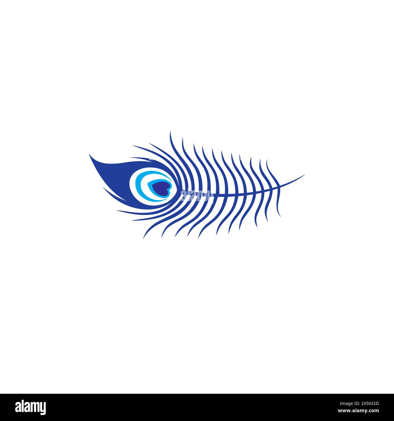 Peacock feathers on a white background. Vector Illustration Stock Vector