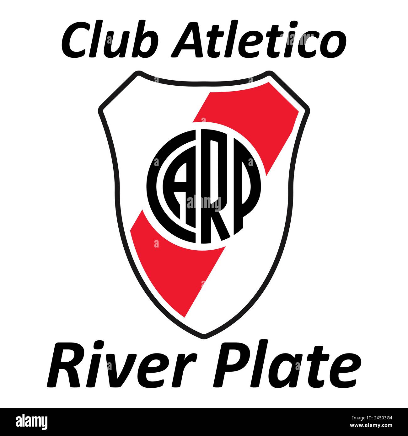 Emblem of River Plate FC on iconic red and white backdrop. Historic 