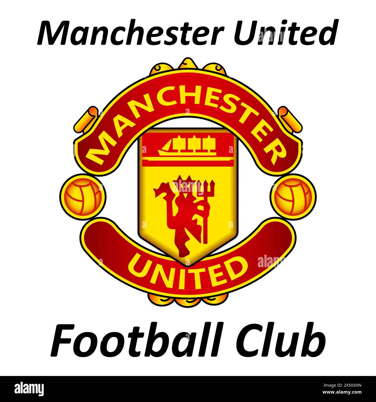 Manchester United FC emblem on iconic red backdrop. Legendary English