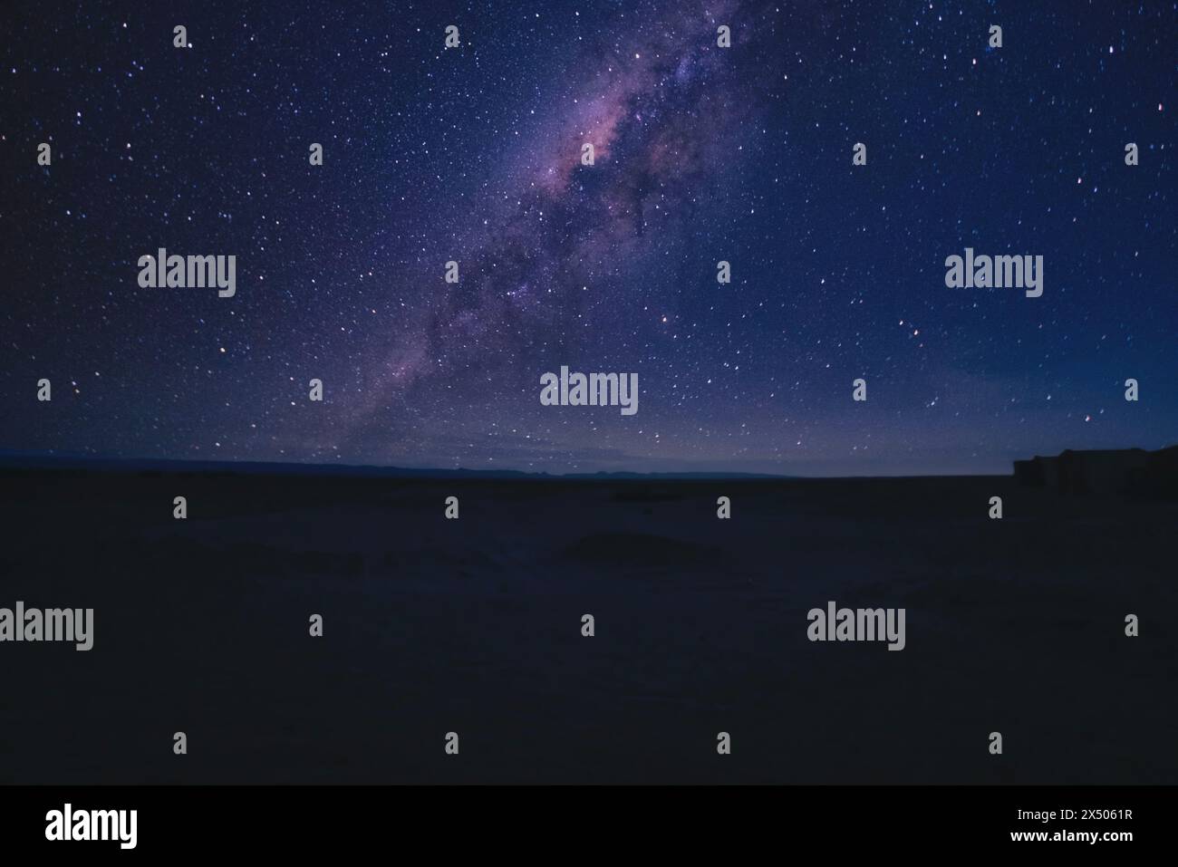 A night starry sky at Sahara desert in Morocco wide shot Stock Photo ...