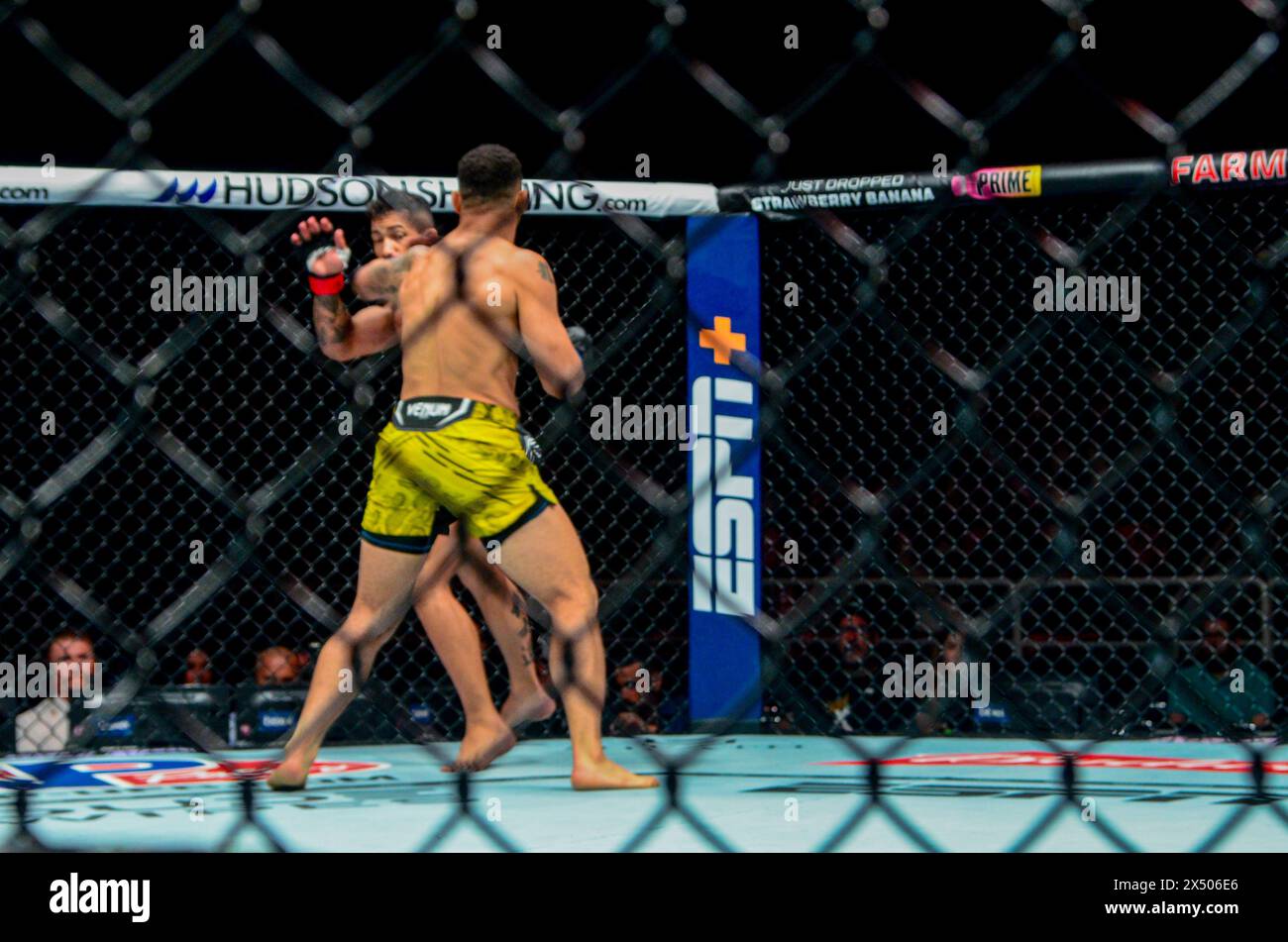 RIO DE JANEIRO, RJ - 04.05.2024: FARMASI ARENA RECEBE O UFC301 - UFC301 begins this Saturday (4), at Farmasi Arena, located in Barra da Tijuca, Rio de Janeiro. In the photo, athletes Joaquim Silva fight against Drakkar Klose. (Photo: Belga/Fotoarena) Stock Photo